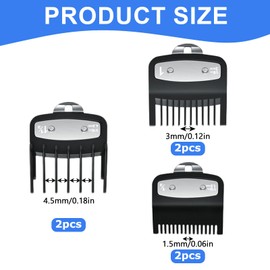 6 Pcs Hair Clipper Guard, Hair Clipper Guards Combs, Hair Clipper Attachments for Precision Hair Cutting, Perfect for Home and Professional Use
