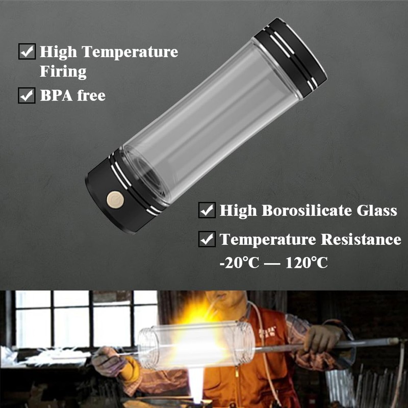 GOSOIT Hydrogen Water Ioniser Hydrogen Rich Alkaline Water Bottle with