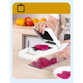 Vegetable Chopper 22-in-1, 8 Blade,Onion Mincer, Cutter, Dicer, Egg Slicer with Container,1.3L Capacity French Fry Cutter Potatoe Slicer, Home Essentials & Kitchen Gadgets