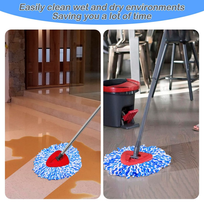 6 Pack Mop Head Replacement Compatible for vileda Triangle Swivel