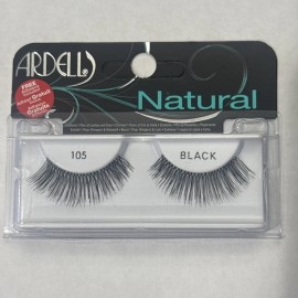 Ardell Natural Lashes, Black ,Adhesive Included, #105, 1PAIR