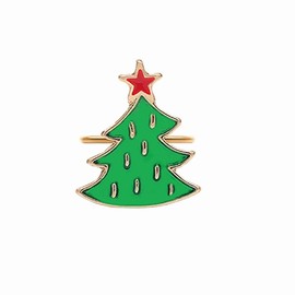 Merry Xmas Napkin Rings Decoration Wreath Stocking Bells Reindeer Tree Set of 8