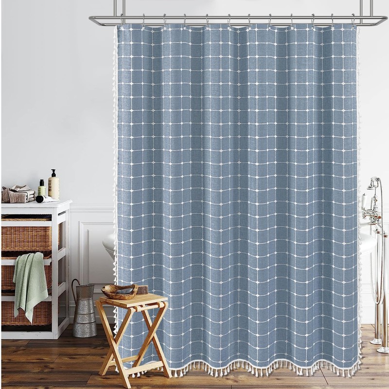 BTTN Extra Long Shower Curtain - 72x96 Inch Long Boho