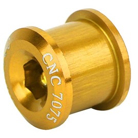 VGEBY Chain Wheel Bolt 5 Pieces 7 mm Ultralight Bicycle Disc Screw Chainring Bolts Screw Nuts (Gold)