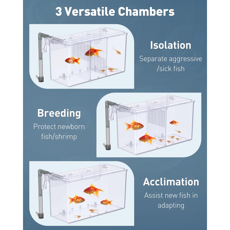 Pawfly Aquarium Fish Incubator Fish Tank Incubator Acrylic Fish Incubator