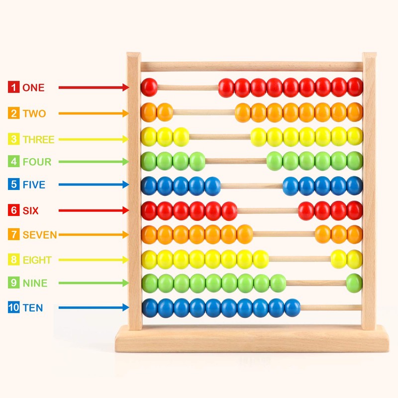 Wondertoys Wooden Abacus Maths Games with 100 Beads for Kids