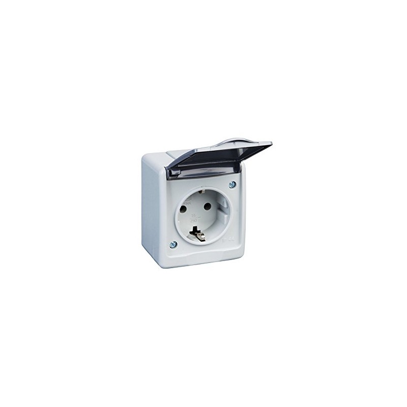 PAWBOL 1-Way Surface-Mounted Socket IP44 16 A/250 V Schuko Surface-Mounted
