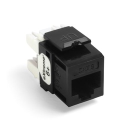 Leviton 61110-OE6 eXtreme Cat 6 QuickPort Connector, 10-Pack, Black