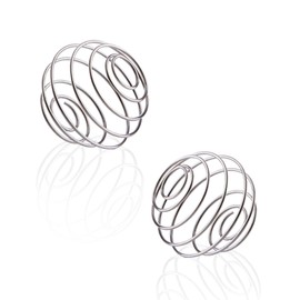 Rumyve2pcs Stainless Steel Protein Vibrating Sieve Ball,Protein Vibrating Sieve Ball Wire Whisk Ball Mixer Mix Ball with Frame Beverage Bottle Vibrating Sieve Cup
