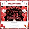 Rumia 40th Anniversary Decorations Red Black Happy Banner Ruby Wedding