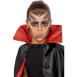 Smiffys Make-Up FX, Kids Vampire Kit, Aqua, Multi- Face Paints, Fangs, Stipple Sponge & Applicators, Cosmetics and Disguises Fancy Dress, Vampire Dress Up Cosmetics & Disguises.