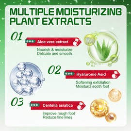 Allony Foot Peel Mask for Hard Skin, 3 PCS Foot Socks Moisturising+3 PCS Hand Moisturiser Gloves, Christmas Peeling Foot Mask Moisturising, Deep Exfoliation, Make Skin Smoother