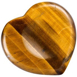 Nupuyai Tiger's Eye Thumb Stone Worry Stone Heart Gemstone Massage Stone Palm Stone for Reiki Healing