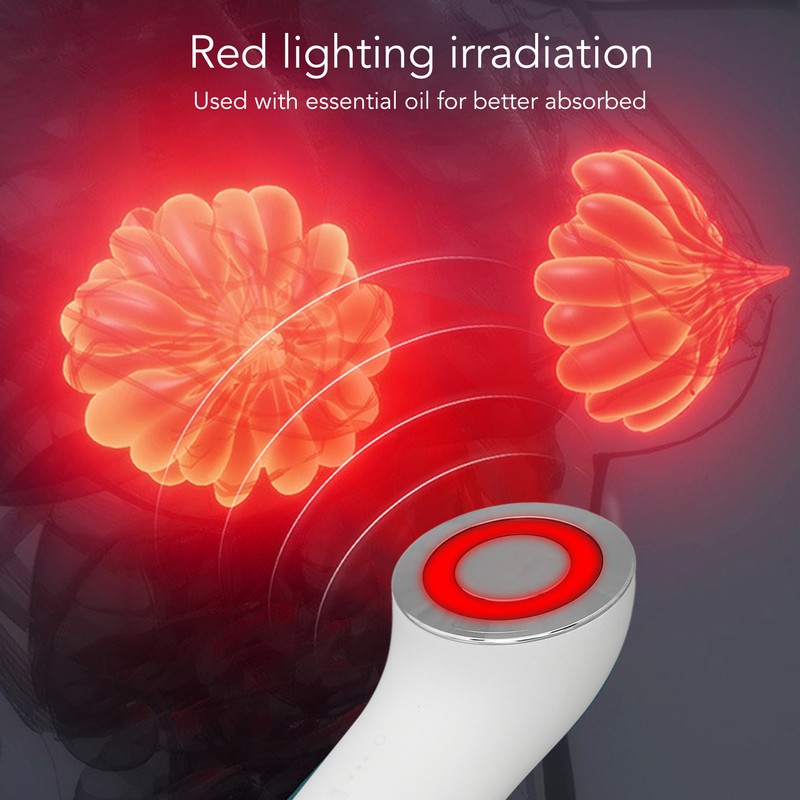 Handheld Breast Massager 3 Microcurrent 3 Temperature Red Lighting Electric