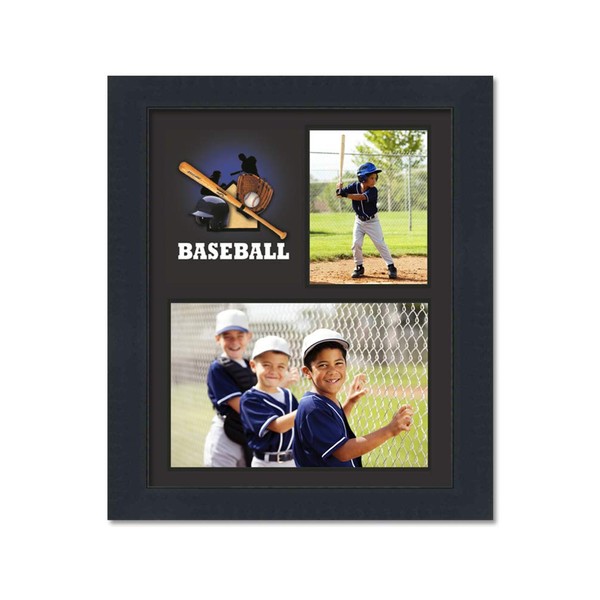 Baseball Theme Black Wood Frame and Baseball Decoration Graphic for