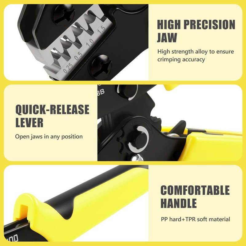 MGYOO Wire Crimping Tool Open Barrel Terminals Ratchet Wire Crimper