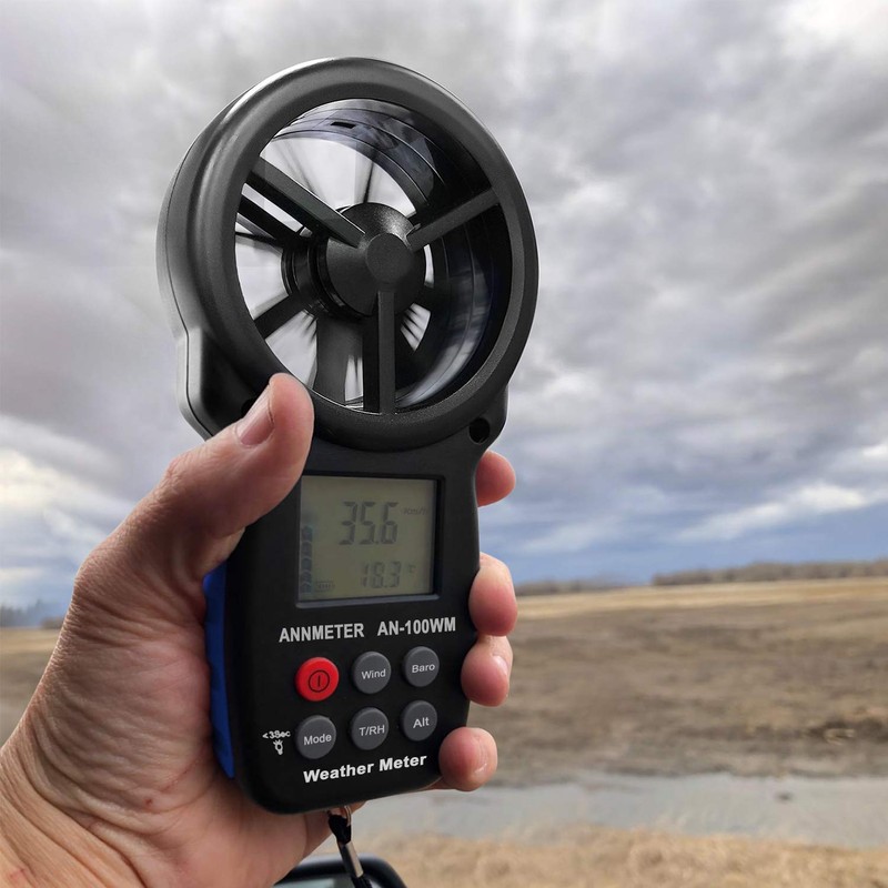 AIOMEST AI-100WM Handheld Anemometer Barometer Wind Speed Cold Thermometer Tester