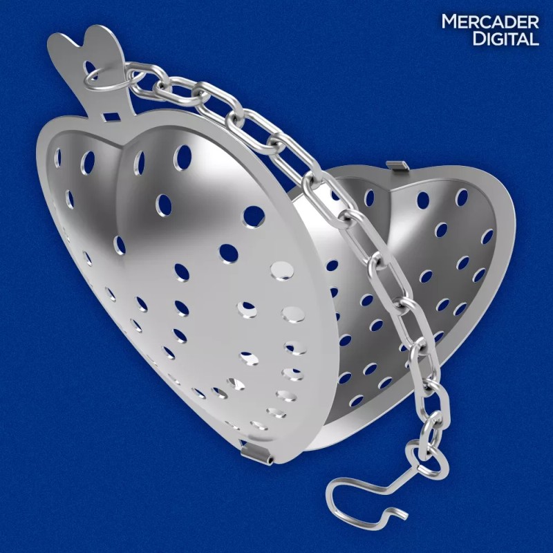 Mercader Digital 10 Pzs Infusor Té Corazón Acero Inoxidable Filtro