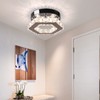 Cainjiazh Dimmable Crystal Chandelier Mini LED Flush Mount Ceiling Light