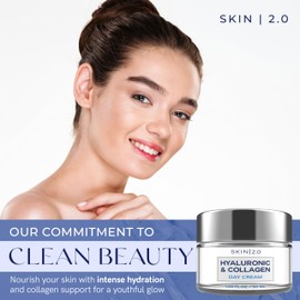 Skin 2.0 Hyaluronic Acid & Collagen Face Moisturizer - Dermatologist Tested, Anti-Aging, Restores Elasticity - Hydrating, Clean Beauty, Cruelty-Free Korean Skincare for All Skin Types - 1.69 Fl oz