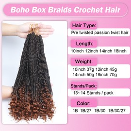 Goddess Locs Crochet Hair for Black Women Ocean Wave Curly Bohemian Boho Braids Twist Crochet Hair 18inch 1B/30