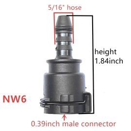 NW6 Coolant Hose Connector Adapter,Radiator Pipe Line Fitting for BMW,Mercedes-Benz,Audi,VW,Volvo,Porsche,Land Rover,MINI,Jaguar,Engine Heater Hose Assembly,Tube Coupler Repair Kit,Straight 5/16"