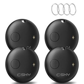 Esky Air Tags-4 Pack, Bluetooth Luggage Tracker Works with Find My APP (iOS Only, Not for Android), Key Finder and Item Locator for Luggage, Backpack, Suitcases, Pets, Wallet