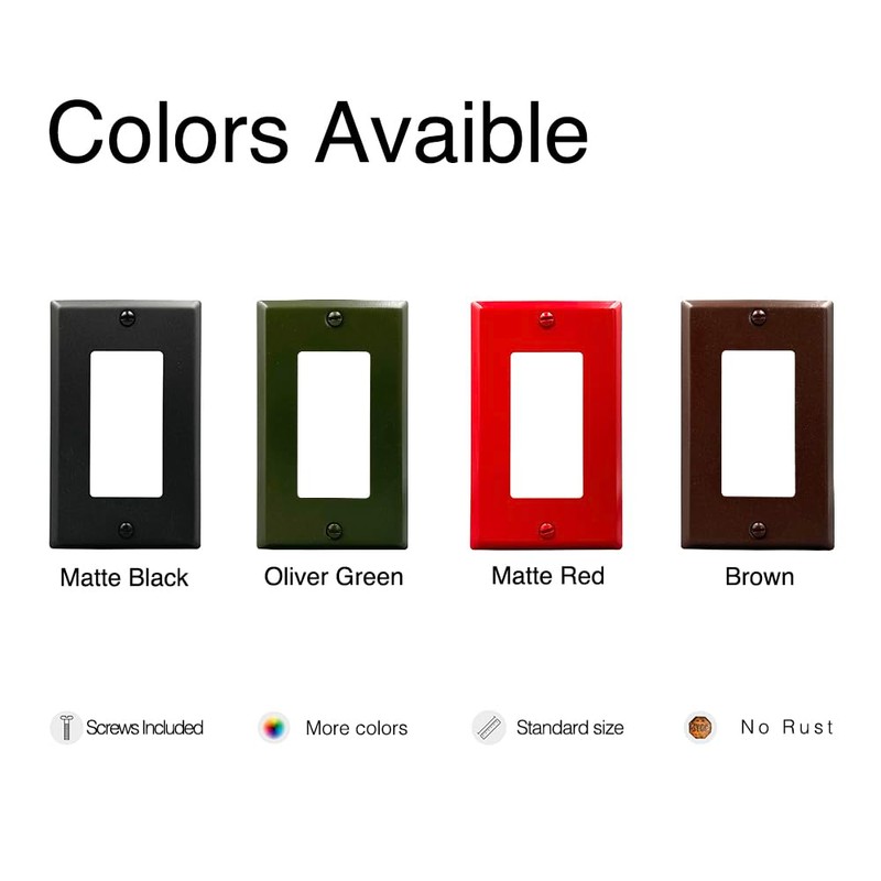 ENBRIGHTCO ENBRIGHTCO Decorator Light Switch,Oliver green finish wall plate cover,stainless