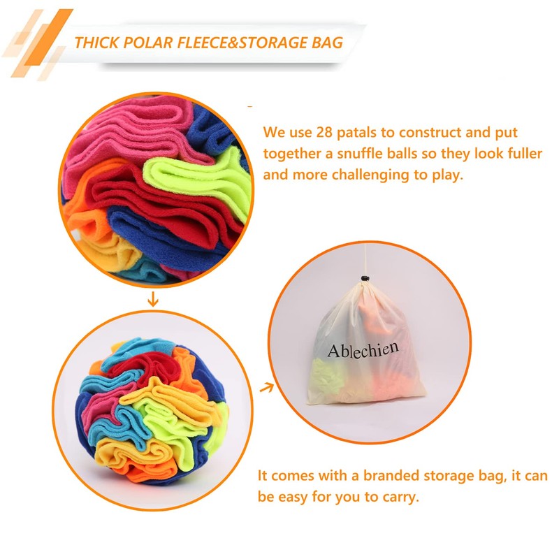 Ablechien Snuffle Ball - Snuffle Ball for Small Dogs, Interactive