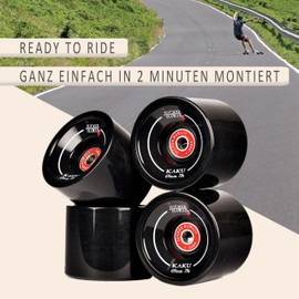 JUCKER HAWAII Longboard Wheels Allround Cruiser Wheels Kaku with Ball Bearings and Spacer