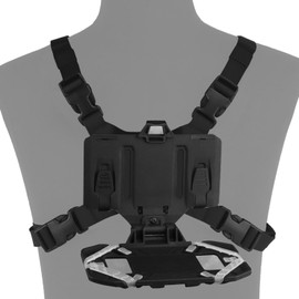 JFFCESTORE Tactical Admin Phone Platform Molle Cell Phone Holder Carrier Phone Mount with H Harness Strap Shoulder Harness for Screen Size 4.7"-6.7" (Black)