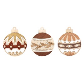 Kuhnert Drechslerei Jewellery Pendant/Tree Decoration – Motif: Christmas Baubles Set of 6 – Height: Approx. 7 cm – Made in Germany