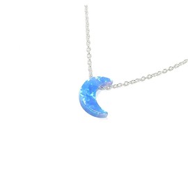 Martinuzzi Accessories Blue Moon Opal Necklace. Half Moon Necklace Crescent Opal Moon Charm Necklace (16)