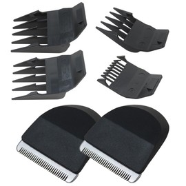 Upgraded 2-Pack Trimmers Snap On Replacement Blades w/ 4 Comb Guides #2068-300 for Wahl Peanut Hair Clipper 8685, 8655, 8663, 8685-1301 for Precision Cutting and Grooming - Black