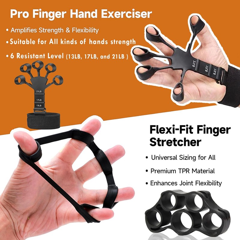 Hand Grip Strengthener Workout Kit (5-Pack) – Includes Adjustable Resistance