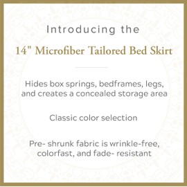 Lux Hotel Bedding Tailored Bedskirt, Classic 14” Drop Length, Pleated Styling, Twin, Navy