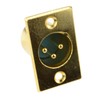 XLR 3-Pin Female Microphone Chassis Panel Mounting Soldering Plate Gold-Plated