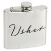 Amore Stainless Steel Silver 5oz Hip Flask Gift. Usher Design.