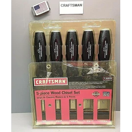 Craftsman 36859 5 Pc Wood Chisel Set 1/4 1/2 3/4 1" 1-1/4"  Made in USA  NOS