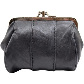 Ladies/Womens Soft Nappa Leather Double Clip Frame purse/Coin Holder