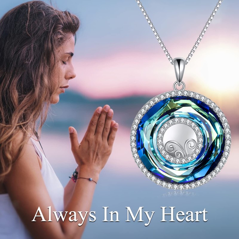 POPLYKE Cremation Urn Necklaces for Ashes Sterling Silver Filigree Urn