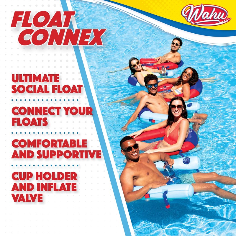 WAHU Float Connex Aqua Pool Seat with Connex Clips, Cupholder,