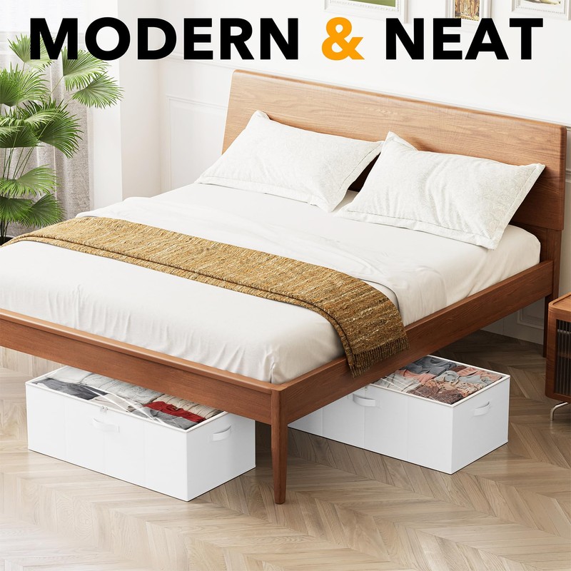 SpaceAid 2 Pack 10" High Under Bed Storage Containers, Large