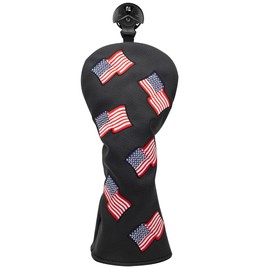 Barudan Golf Hybrid Head Cover - USA Patriotism Golf Hybrid Headcover Interchageable #2 3 4 5 6 UT - Synthetic Leather Golf Club Covers for Hybrds