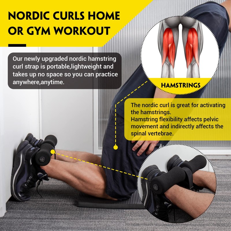 Nordic Hamstring Curl Strap - Holds 420 Pounds, Great for