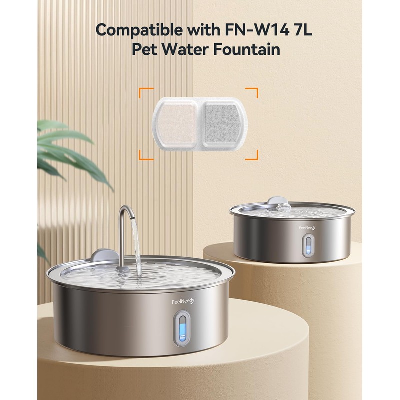 FEELNEEDY 6 Pack Dog Water Fountain Filter & Pump Filter