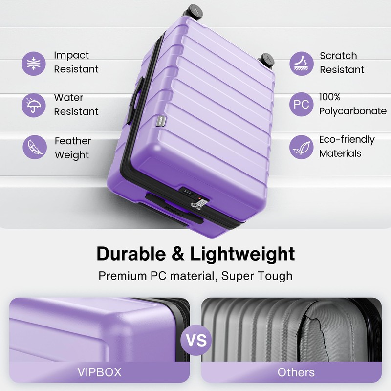 Vipbox Luggage Sets 2 Piece 20+28 Inch (3-YEARS VIP SERVICE)