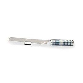 Yair Emanuel Challah Cuchillo para pan con salero desmontable en mango | Diseño moderno de anillo multicolor (gris NSM-5)