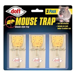 DOFF Mouse Trap Pack of 3 Wooden