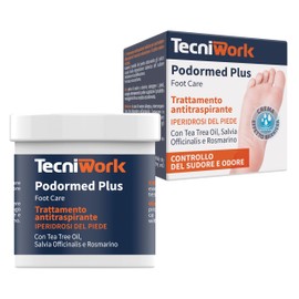 Podormed Plus Crema Antitraspirante Piedi 75 ml – Stop Iperidrosi & Odori – Tripla Azione Barriera + Assorbente + Igienizzante con Tea Tree, Salvia, Rosmarino – Dermatologicamente Testata
